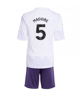 Günstige Manchester United Harry Maguire #5 Auswärts Trikotsatzt Kinder 2025-26 Kurzarm (+ Kurze Hosen)